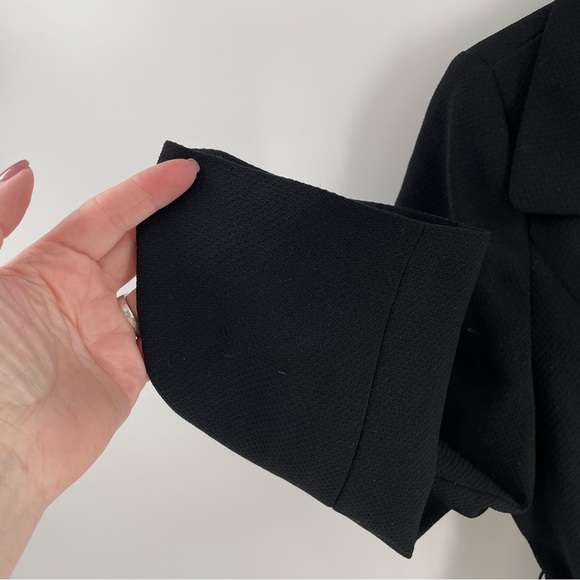 Loft Black Double Breasted Belted Hidden Button Lightweight Long Sleeve Jacket - Picture 2 of 9